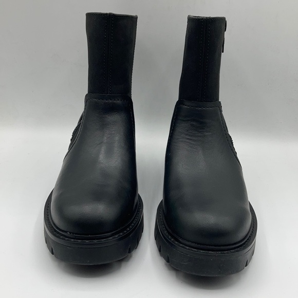 UGG Polk Black Leather Ankle Boots - Picture 2 of 7